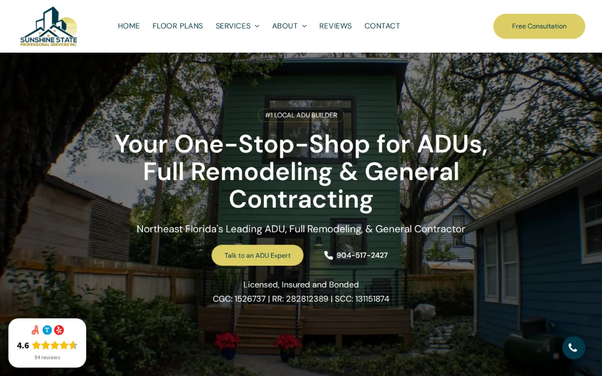 Sunshine State Professional Services website on laptop and phone